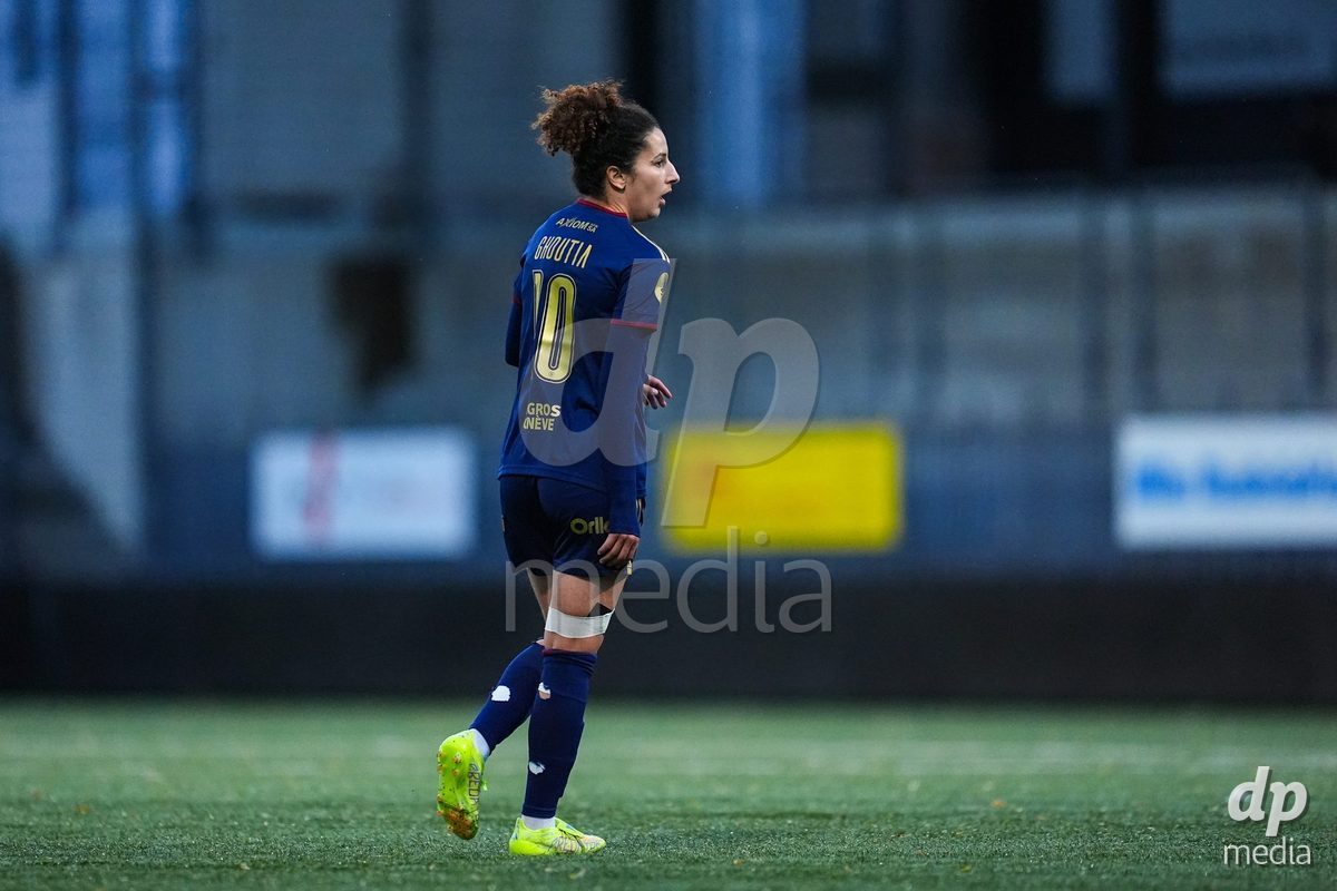 WIL, SWITZERLAND - OCTOBER 24: Ghoutia Karchouni of Servette FC Chenois Feminin reacts during the AXA Women's Cup match between FC Wil 1900 and Servette FC Chenois Feminin at Lidl Sportpark on October 24, 2026 in Wil, Switzerland.