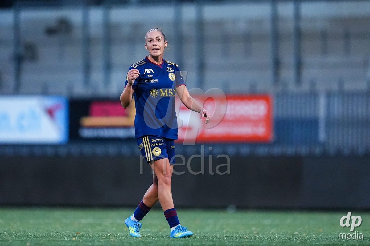 WIL, SWITZERLAND - OCTOBER 24:  Paula Serrano of Servette FC Chenois Feminin reacts during the AXA Women's Cup match between FC Wil 1900 and Servette FC Chenois Feminin at Lidl Sportpark on October 24, 2026 in Wil, Switzerland.