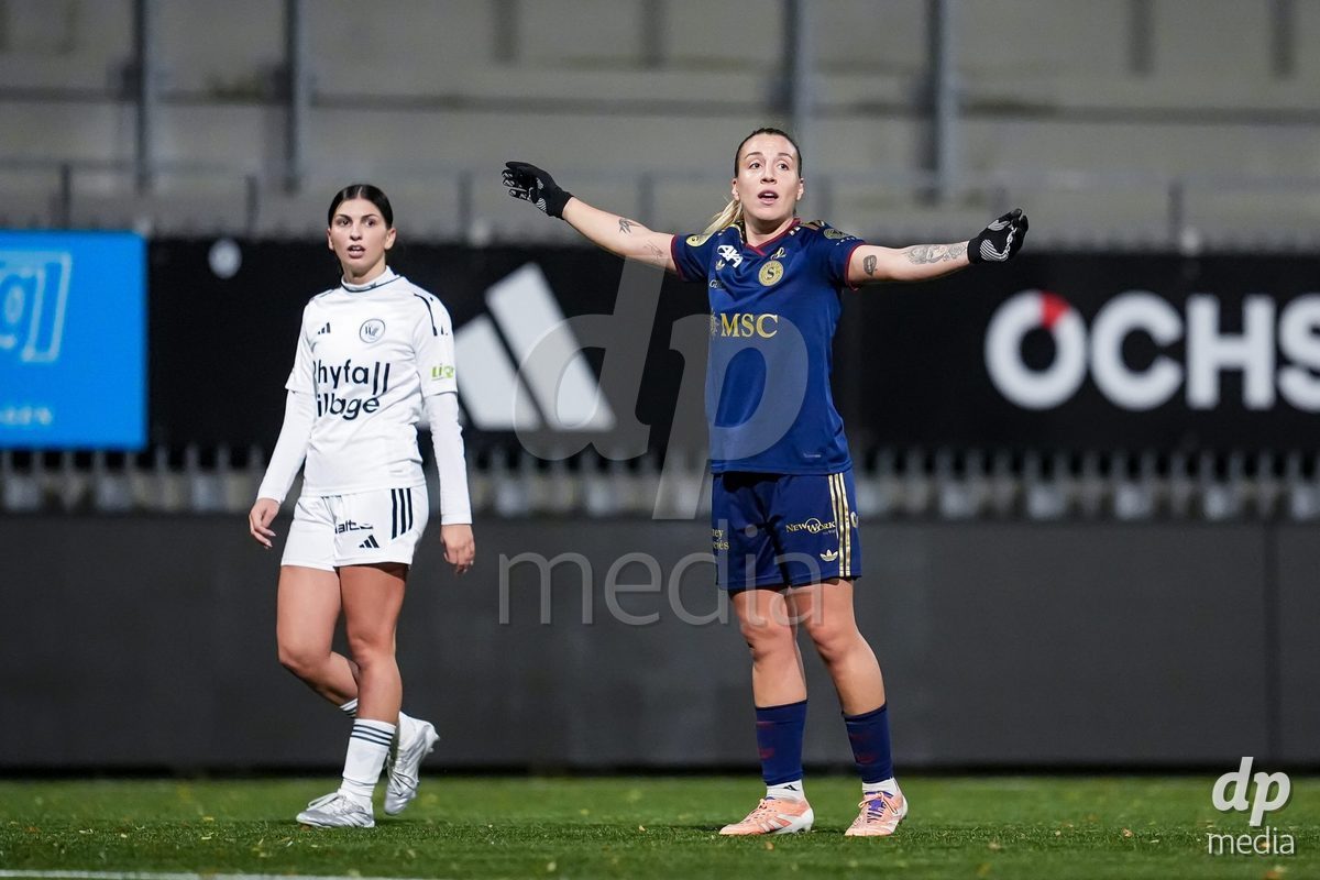 WIL, SWITZERLAND - OCTOBER 24: Gloria Marinelli of Servette FC Chenois Feminin reacts during the AXA Women's Cup match between FC Wil 1900 and Servette FC Chenois Feminin at Lidl Sportpark on October 24, 2026 in Wil, Switzerland.