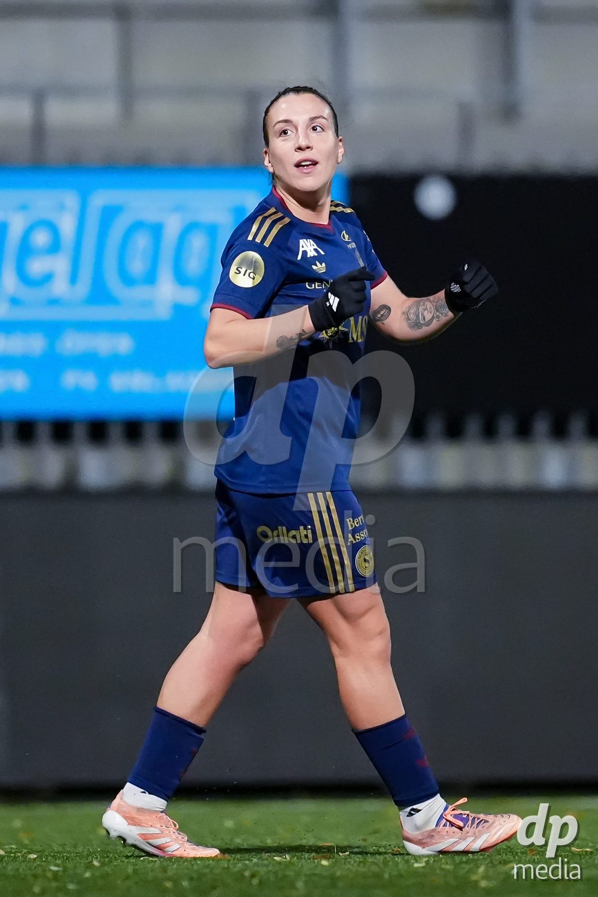 WIL, SWITZERLAND - OCTOBER 24: Gloria Marinelli of Servette FC Chenois Feminin reacts during the AXA Women's Cup match between FC Wil 1900 and Servette FC Chenois Feminin at Lidl Sportpark on October 24, 2026 in Wil, Switzerland.