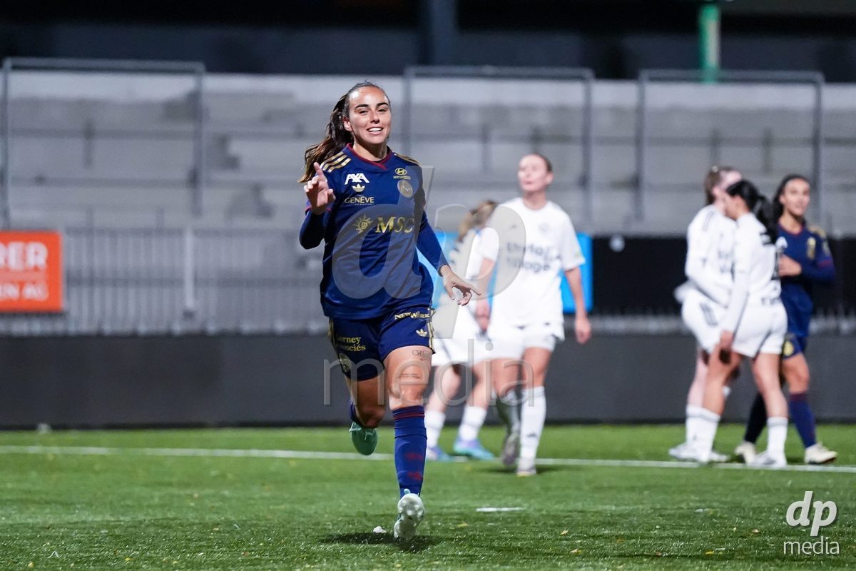 WIL, SWITZERLAND - OCTOBER 24: Joana Marchao of Servette FC Chenois Feminin celebrates the fifth team goal during the AXA Women's Cup match between FC Wil 1900 and Servette FC Chenois Feminin at Lidl Sportpark on OctoberJoana Marchao of Servette FC Chenois Feminin 24, 2026 in Wil, Switzerland.