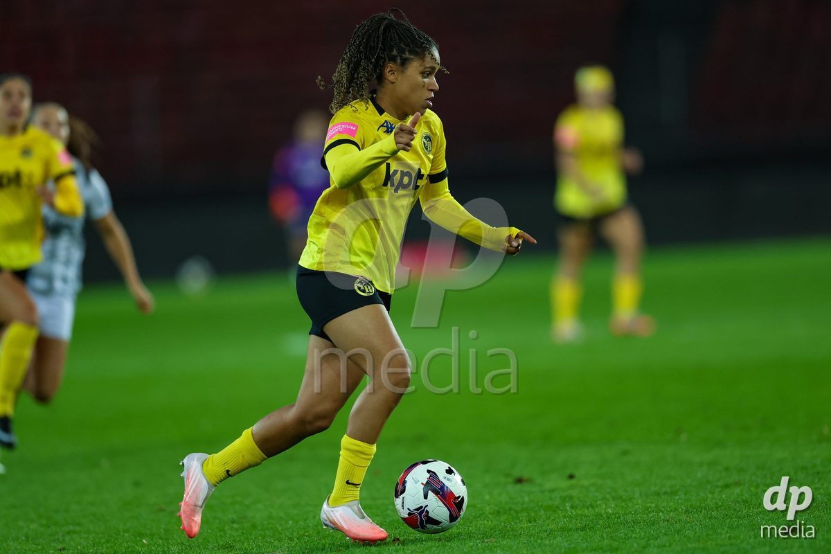 ZURICH, SWITZERLAND - OCTOBER 24: Josephine Bonsu from the BSC YB Frauen during the AXA Women's Cup match between FC Zurich and BSC YB Frauen at Letzigrund on October 24, 2026 in Zurich, Switzerland.