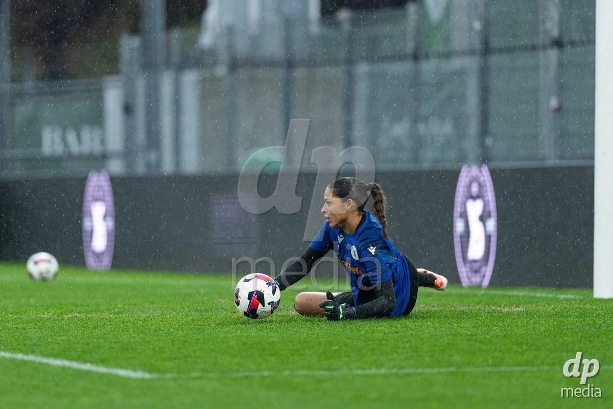 YVERDON-LES-BAINS, SWITZERLAND - OCTOBER 18: Mickaela Victoria Maeva Bottega of Yverdon Sport Women warms up during the AXA Women's Super League match between FC Yverdon Women and FC Rapperswil-Jona at Stade Municipal on October 18, 2026 in Yverdon-les-Bains, Switzerland.