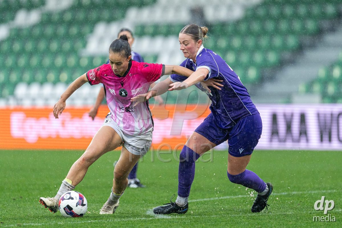 YVERDON-LES-BAINS, SWITZERLAND - OCTOBER 18: Ines Khiri of Yverdon Sport Women in action during the AXA Women's Super League match between FC Yverdon Women and FC Rapperswil-Jona at Stade Municipal on October 18, 2026 in Yverdon-les-Bains, Switzerland.