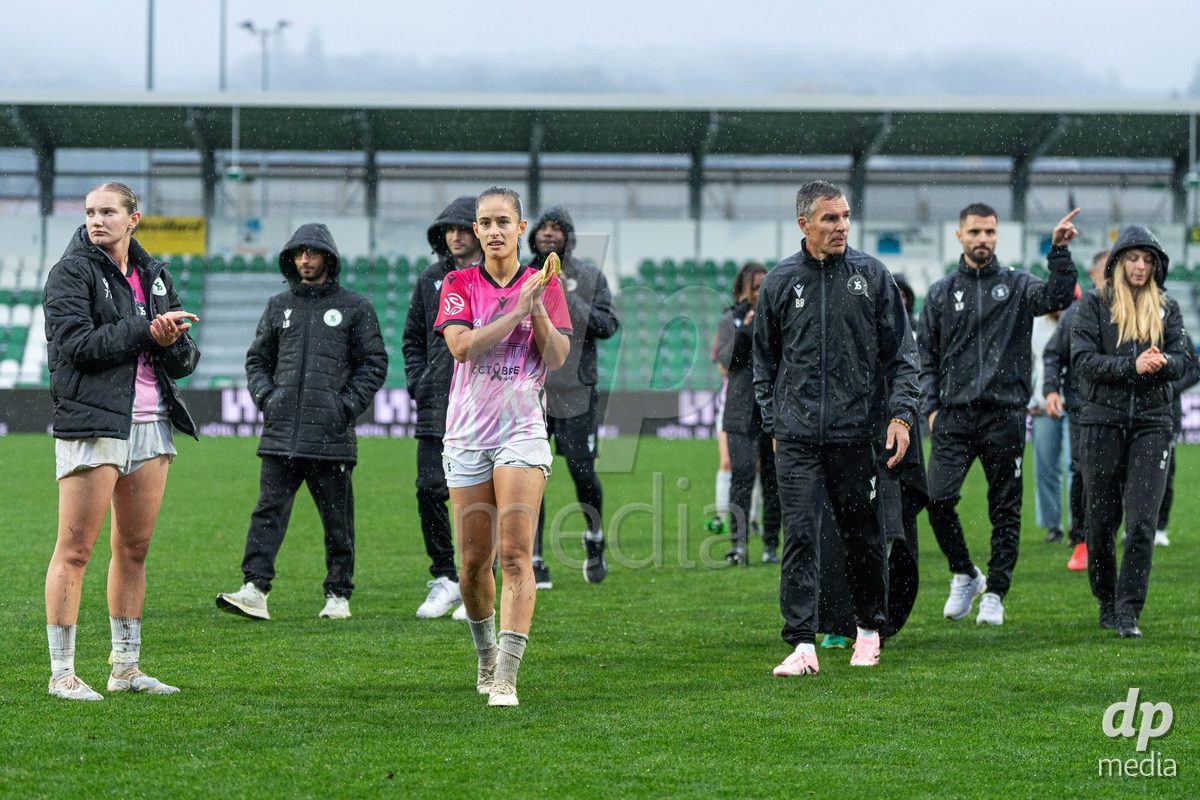YVERDON-LES-BAINS, SWITZERLAND - OCTOBER 18: Yverdon Sport Women after the AXA Women's Super League match between FC Yverdon Women and FC Rapperswil-Jona at Stade Municipal on October 18, 2026 in Yverdon-les-Bains, Switzerland.