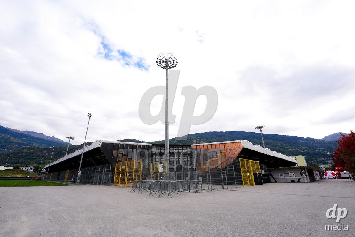 SION, SWITZERLAND - OCTOBER 13: General exterior view of Stade de Tourbillon prior to the FIFA Women´s World Cup European Qualifiers match between Switzerland and Israel at Stade de Tourbillon on October 13, 2026 in Sion, Switzerland.