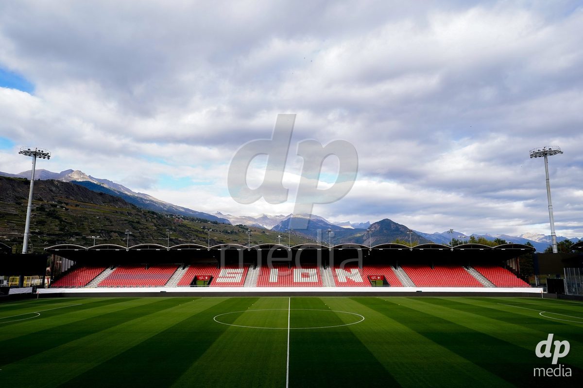 SION, SWITZERLAND - OCTOBER 13: General view of  Stade de Tourbillon prior to the FIFA Women´s World Cup European Qualifiers match between Switzerland and Israel at Stade de Tourbillon on October 13, 2026 in Sion, Switzerland.