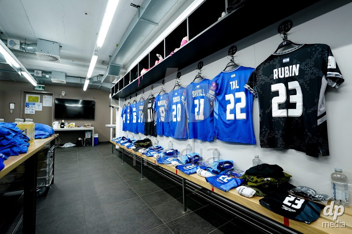 SION, SWITZERLAND - OCTOBER 13: General view of locker rooms of Israel prior to the FIFA Women´s World Cup European Qualifiers match between Switzerland and Israel at Stade de Tourbillon on October 13, 2026 in Sion, Switzerland.