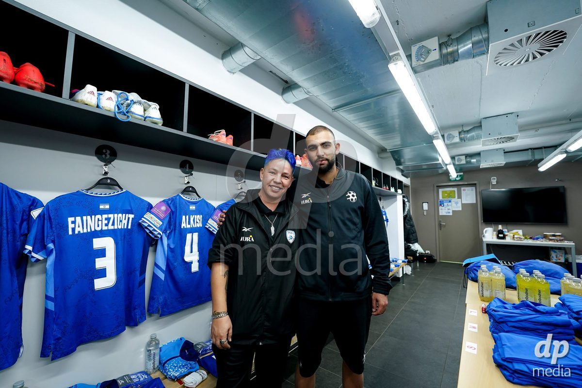 SION, SWITZERLAND - OCTOBER 13: Staff of Israel prior to the FIFA Women´s World Cup European Qualifiers match between Switzerland and Israel at Stade de Tourbillon on October 13, 2026 in Sion, Switzerland.