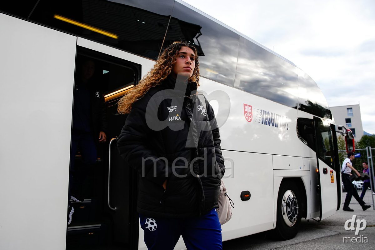 SION, SWITZERLAND - OCTOBER 13: Players of Israel arrival during the FIFA Women´s World Cup European Qualifiers match between Switzerland and Israel at Stade de Tourbillon on October 13, 2026 in Sion, Switzerland.
