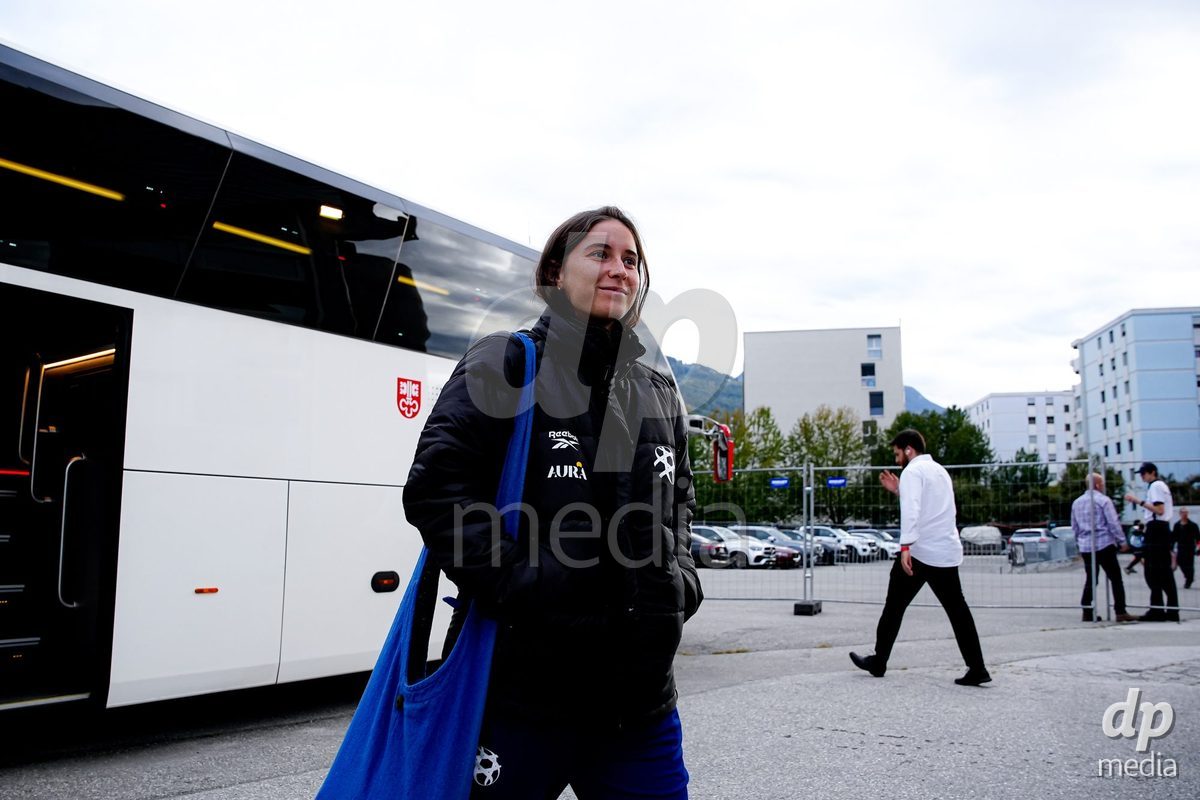 SION, SWITZERLAND - OCTOBER 13: Players of Israel arrival during the FIFA Women´s World Cup European Qualifiers match between Switzerland and Israel at Stade de Tourbillon on October 13, 2026 in Sion, Switzerland.
