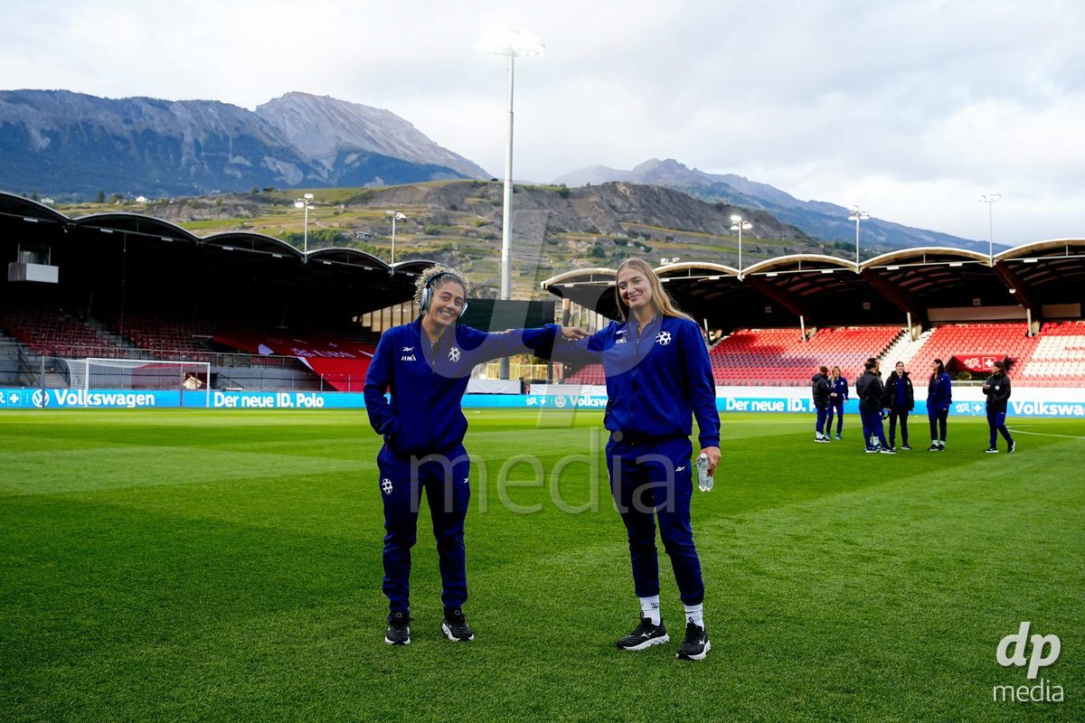 SION, SWITZERLAND - OCTOBER 13: Players of Israel arrival during the FIFA Women´s World Cup European Qualifiers match between Switzerland and Israel at Stade de Tourbillon on October 13, 2026 in Sion, Switzerland.