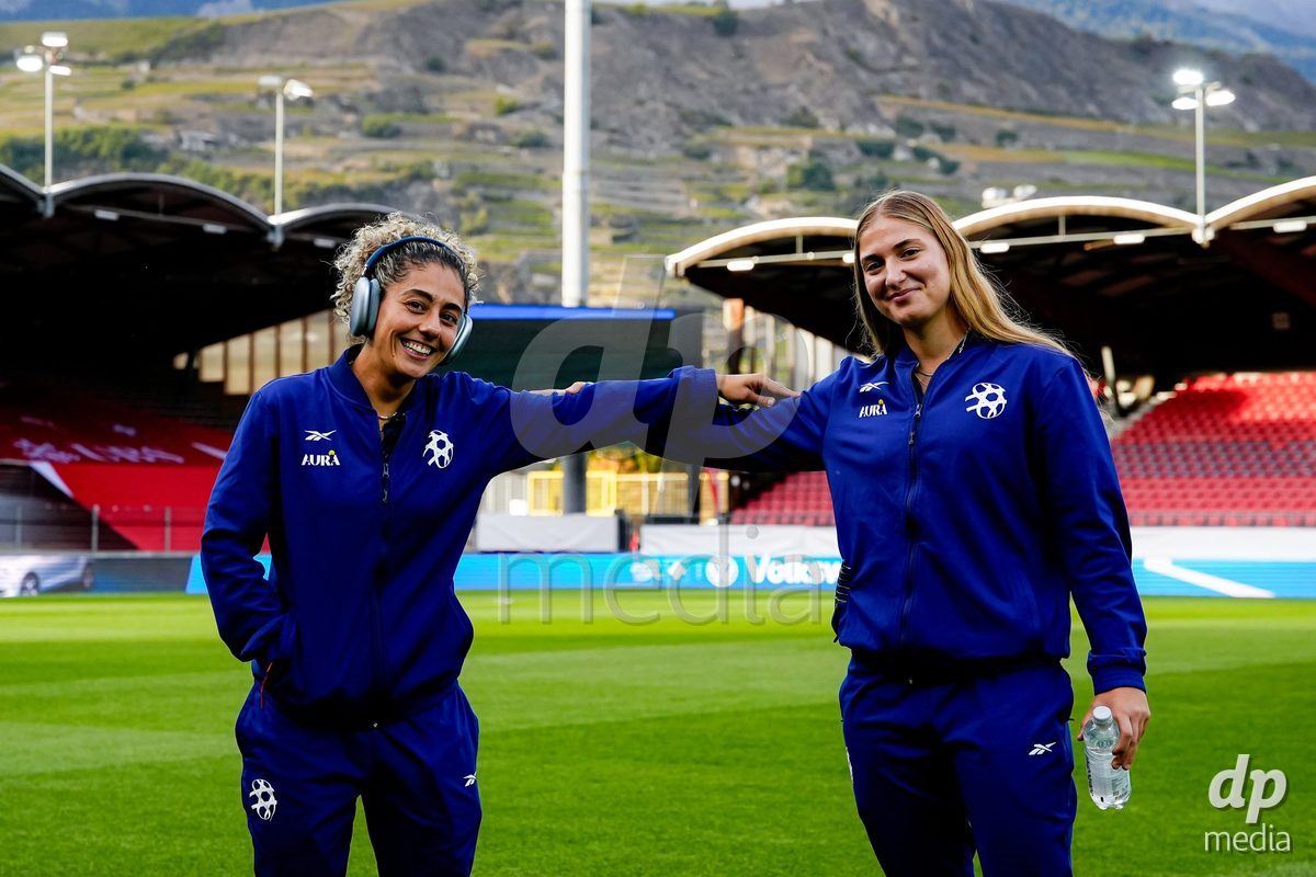 SION, SWITZERLAND - OCTOBER 13: Players of Israel arrival during the FIFA Women´s World Cup European Qualifiers match between Switzerland and Israel at Stade de Tourbillon on October 13, 2026 in Sion, Switzerland.