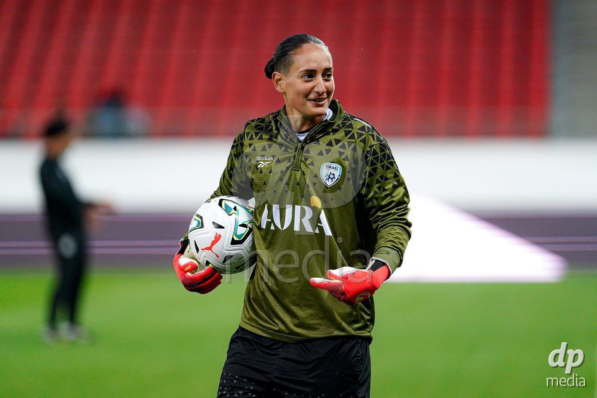 SION, SWITZERLAND - OCTOBER 13: Players of Israel warming up during the FIFA Women´s World Cup European Qualifiers match between Switzerland and Israel at Stade de Tourbillon on October 13, 2026 in Sion, Switzerland.
