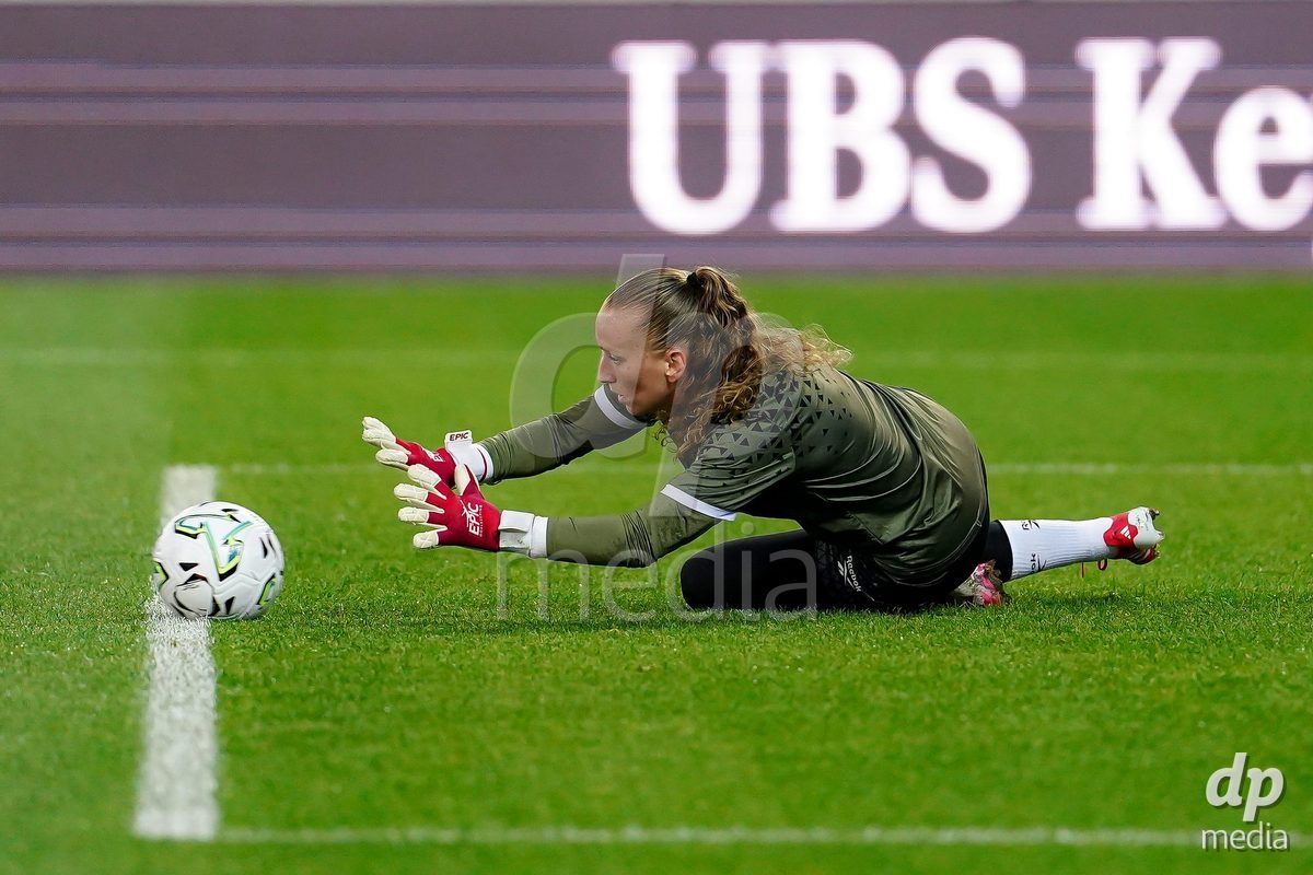 SION, SWITZERLAND - OCTOBER 13: Players of Israel warming up during the FIFA Women´s World Cup European Qualifiers match between Switzerland and Israel at Stade de Tourbillon on October 13, 2026 in Sion, Switzerland.