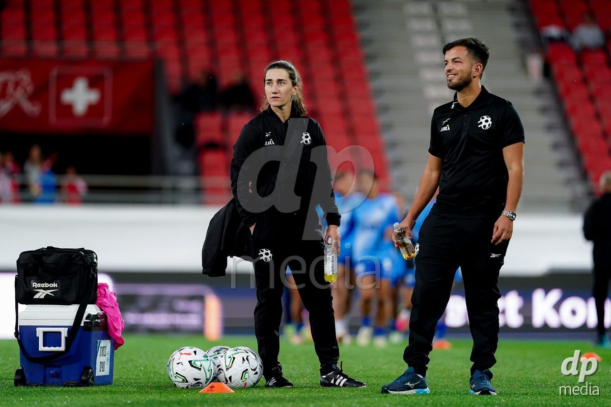 SION, SWITZERLAND - OCTOBER 13: Staff of Israel during the FIFA Women´s World Cup European Qualifiers match between Switzerland and Israel at Stade de Tourbillon on October 13, 2026 in Sion, Switzerland.
