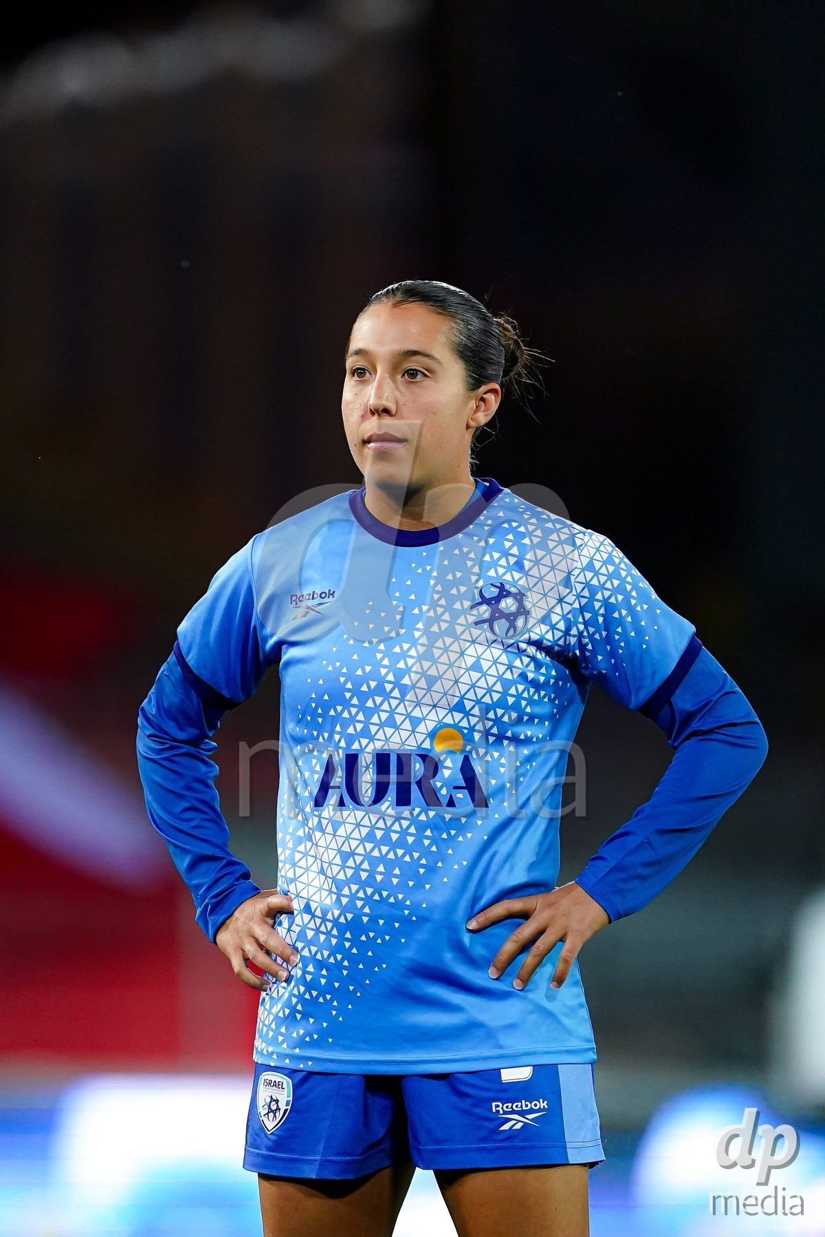 SION, SWITZERLAND - OCTOBER 13: Players of Israel warming up during the FIFA Women´s World Cup European Qualifiers match between Switzerland and Israel at Stade de Tourbillon on October 13, 2026 in Sion, Switzerland.