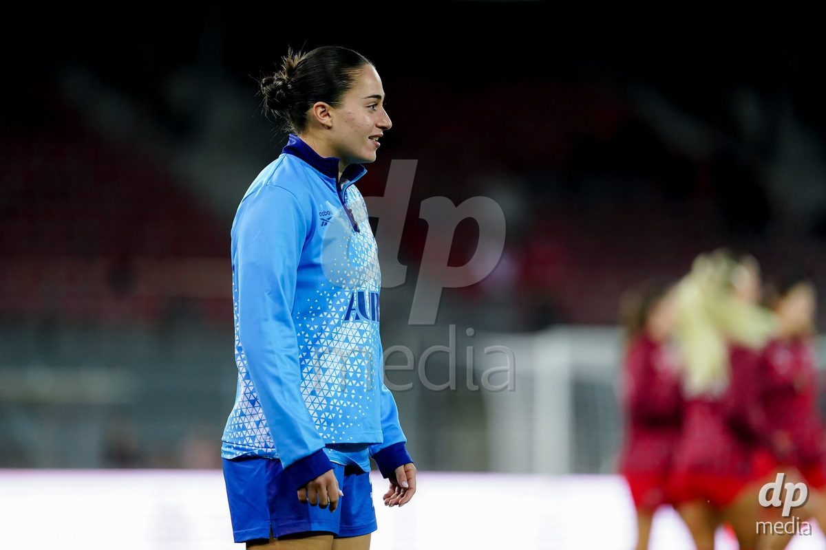 SION, SWITZERLAND - OCTOBER 13: Players of Israel warming up during the FIFA Women´s World Cup European Qualifiers match between Switzerland and Israel at Stade de Tourbillon on October 13, 2026 in Sion, Switzerland.