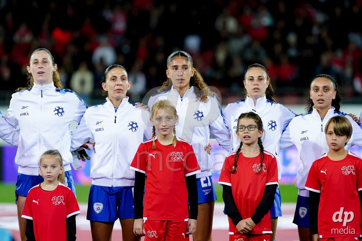 SION, SWITZERLAND - OCTOBER 13: Players of Israel during the FIFA Women´s World Cup European Qualifiers match between Switzerland and Israel at Stade de Tourbillon on October 13, 2026 in Sion, Switzerland.