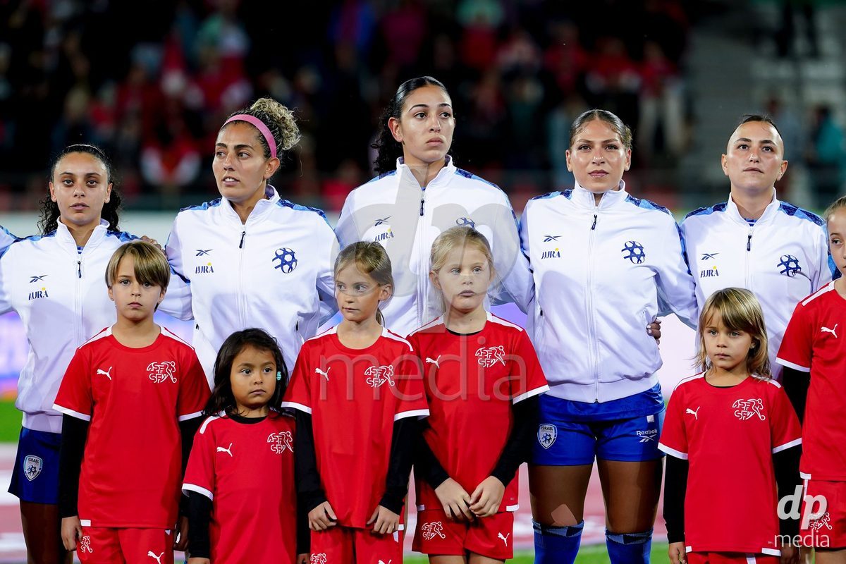 SION, SWITZERLAND - OCTOBER 13: Players of Israel during the FIFA Women´s World Cup European Qualifiers match between Switzerland and Israel at Stade de Tourbillon on October 13, 2026 in Sion, Switzerland.