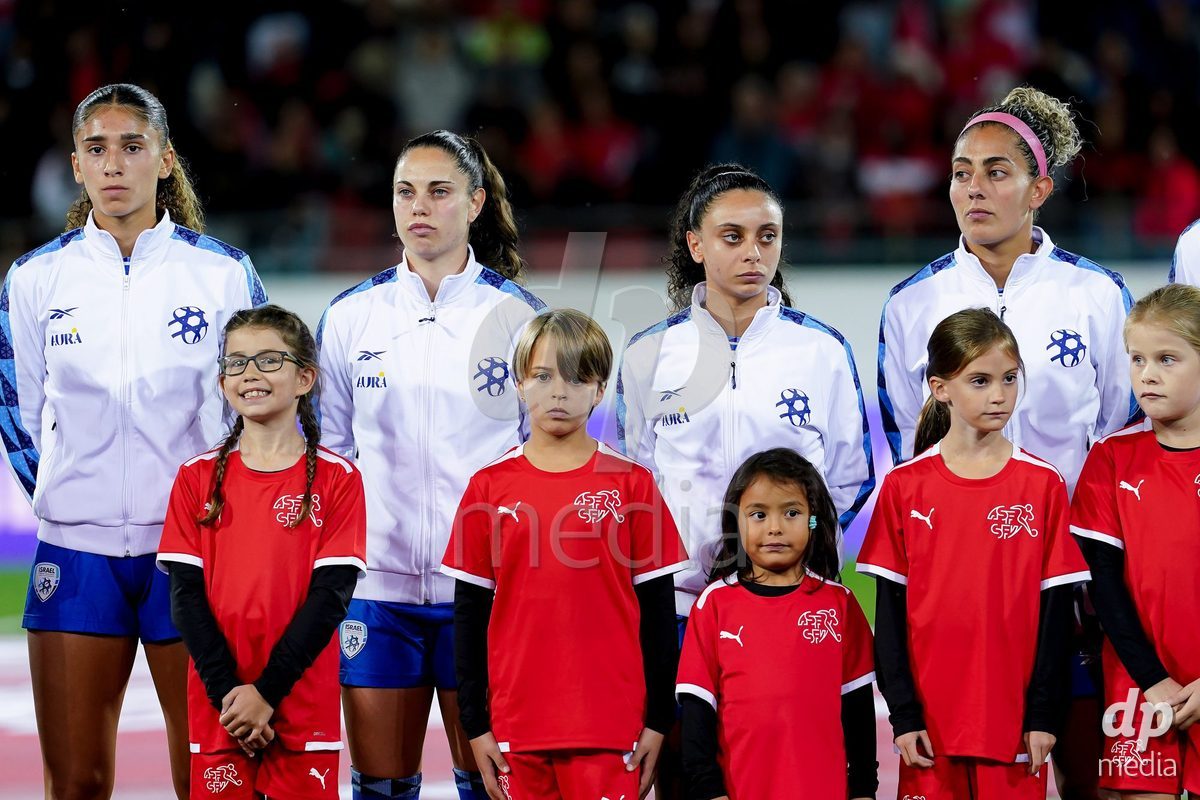 SION, SWITZERLAND - OCTOBER 13: Players of Israel during the FIFA Women´s World Cup European Qualifiers match between Switzerland and Israel at Stade de Tourbillon on October 13, 2026 in Sion, Switzerland.