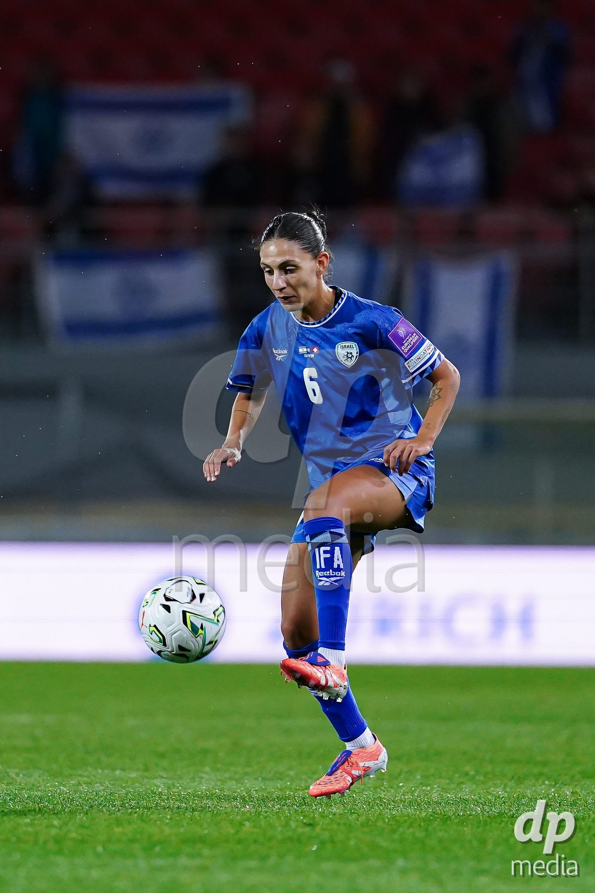 SION, SWITZERLAND - OCTOBER 13: Shahar Nakav of Israel controls the ball during the FIFA Women´s World Cup European Qualifiers match between Switzerland and Israel at Stade de Tourbillon on October 13, 2026 in Sion, Switzerland.