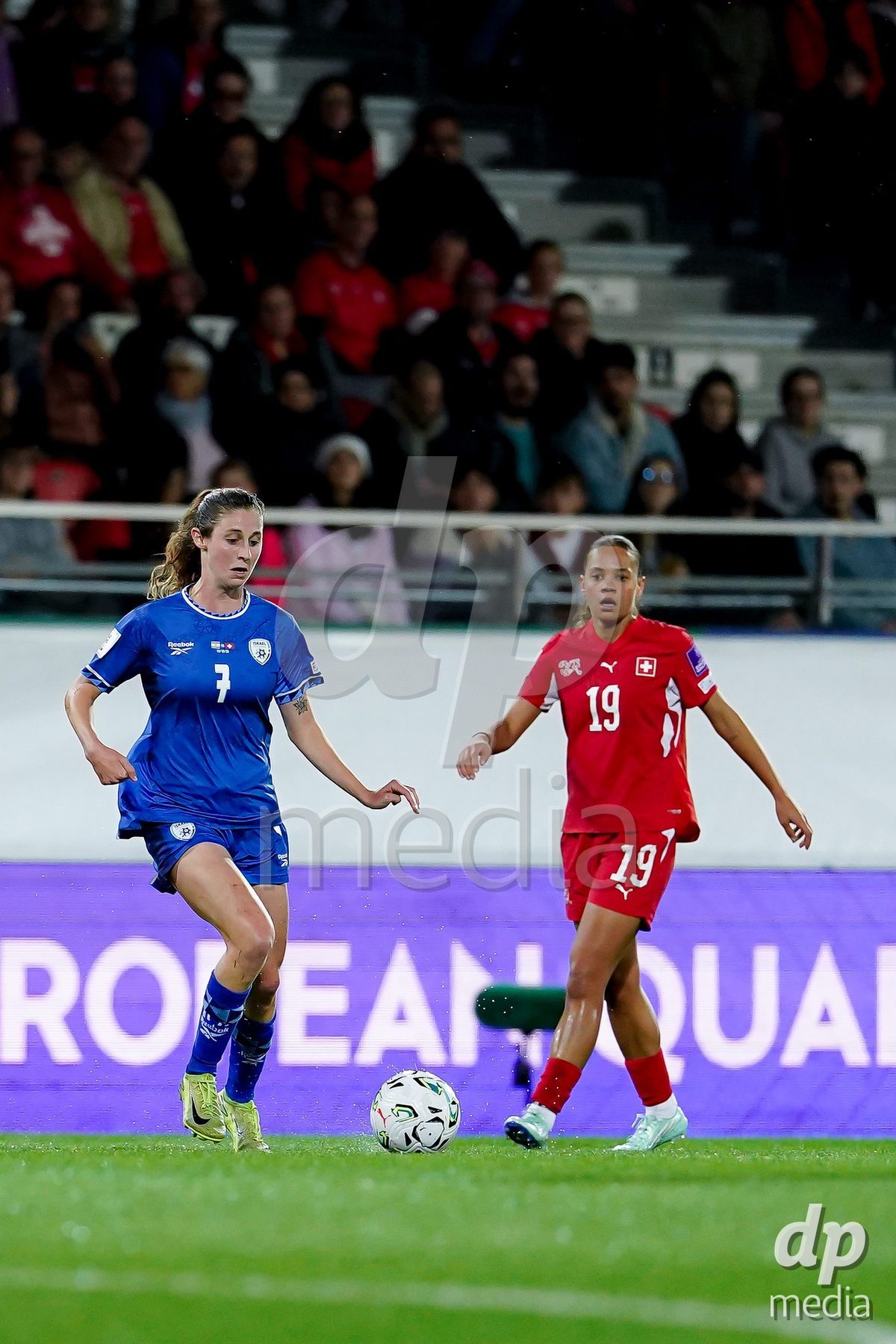 SION, SWITZERLAND - OCTOBER 13: Talia Sommer of Israel controls the ball during the FIFA Women´s World Cup European Qualifiers match between Switzerland and Israel at Stade de Tourbillon on October 13, 2026 in Sion, Switzerland.