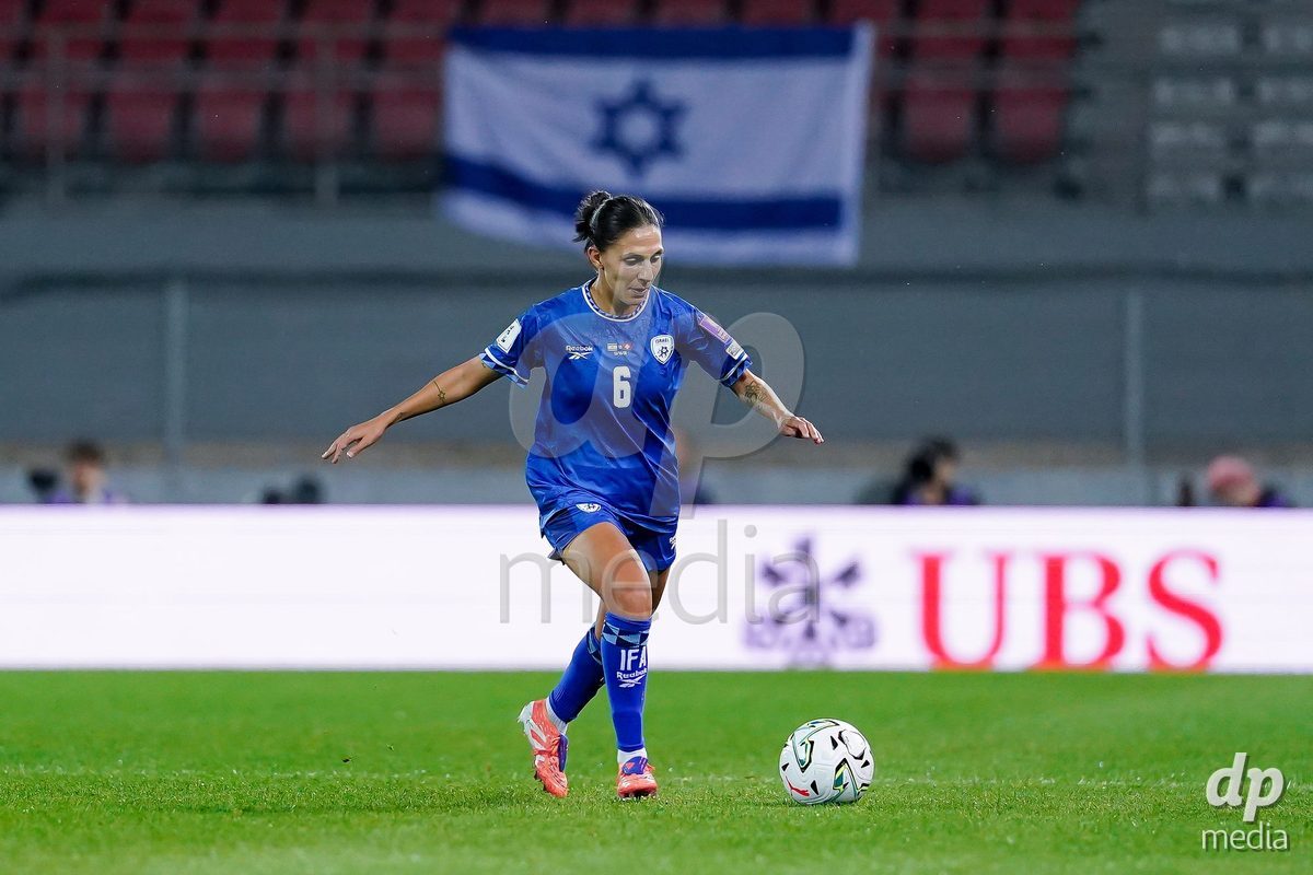 SION, SWITZERLAND - OCTOBER 13: Shahar Nakav of Israel controls the ball during the FIFA Women´s World Cup European Qualifiers match between Switzerland and Israel at Stade de Tourbillon on October 13, 2026 in Sion, Switzerland.