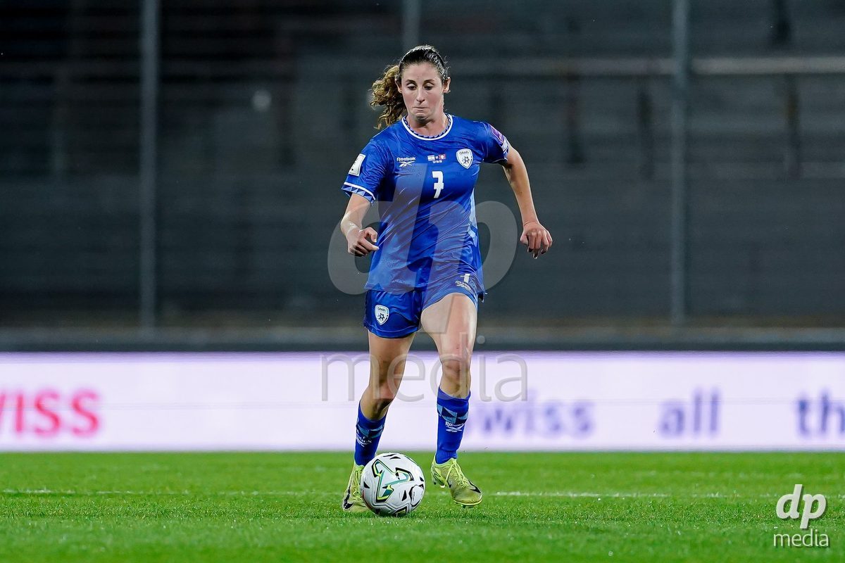 SION, SWITZERLAND - OCTOBER 13: Talia Sommer of Israel controls the ball during the FIFA Women´s World Cup European Qualifiers match between Switzerland and Israel at Stade de Tourbillon on October 13, 2026 in Sion, Switzerland.