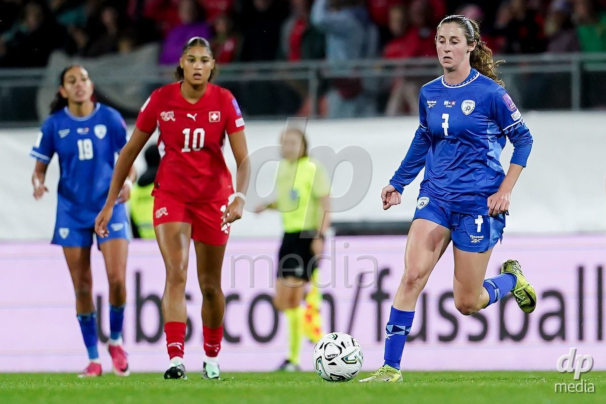 SION, SWITZERLAND - OCTOBER 13: Talia Sommer of Israel controls the ball during the FIFA Women´s World Cup European Qualifiers match between Switzerland and Israel at Stade de Tourbillon on October 13, 2026 in Sion, Switzerland.