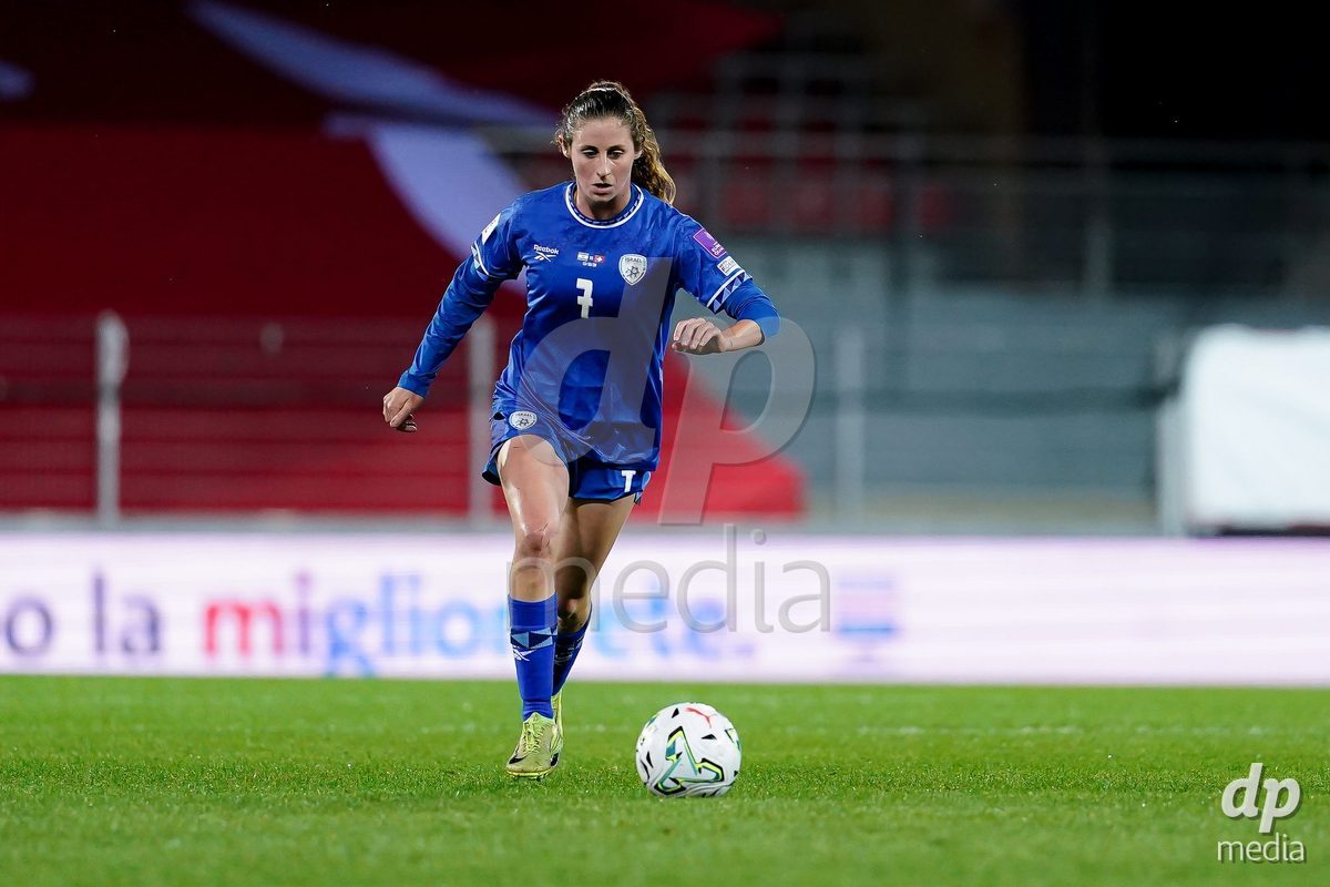 SION, SWITZERLAND - OCTOBER 13: Talia Sommer of Israel controls the ball during the FIFA Women´s World Cup European Qualifiers match between Switzerland and Israel at Stade de Tourbillon on October 13, 2026 in Sion, Switzerland.