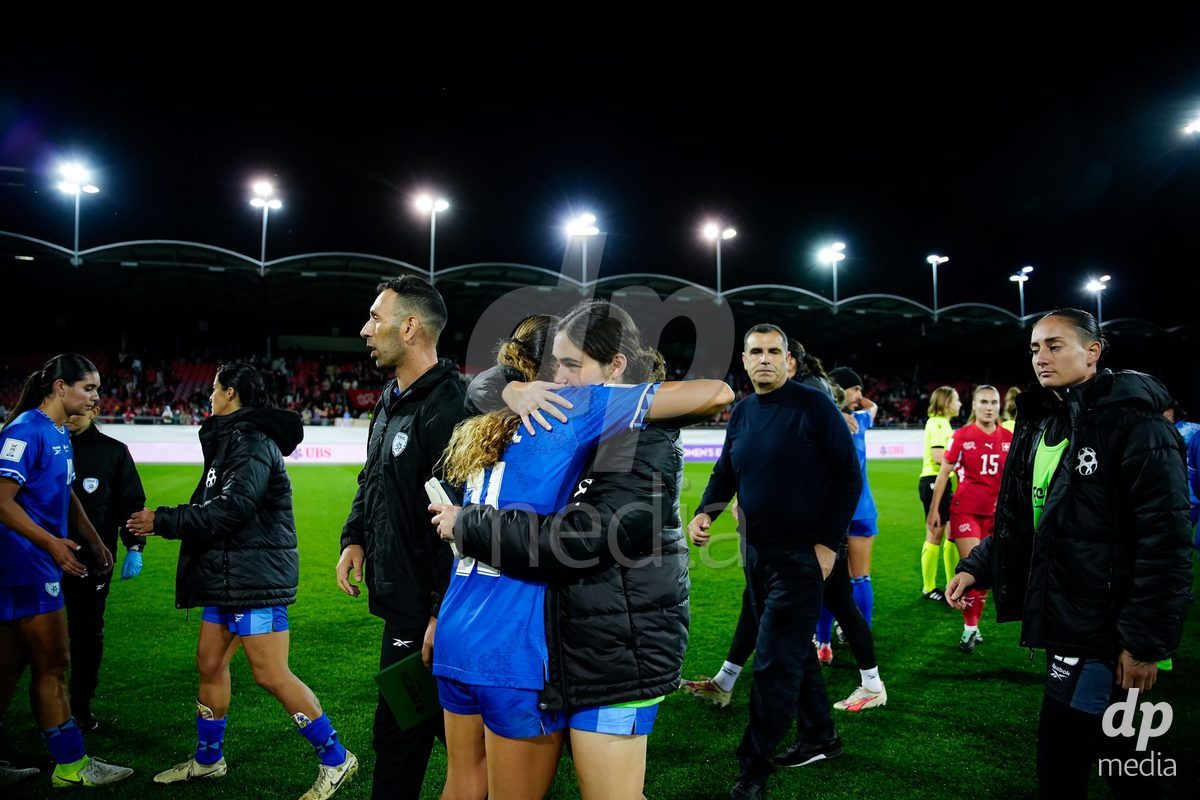SION, SWITZERLAND - OCTOBER 13: Players of Israel after the FIFA Women´s World Cup European Qualifiers match between Switzerland and Israel at Stade de Tourbillon on October 13, 2026 in Sion, Switzerland.