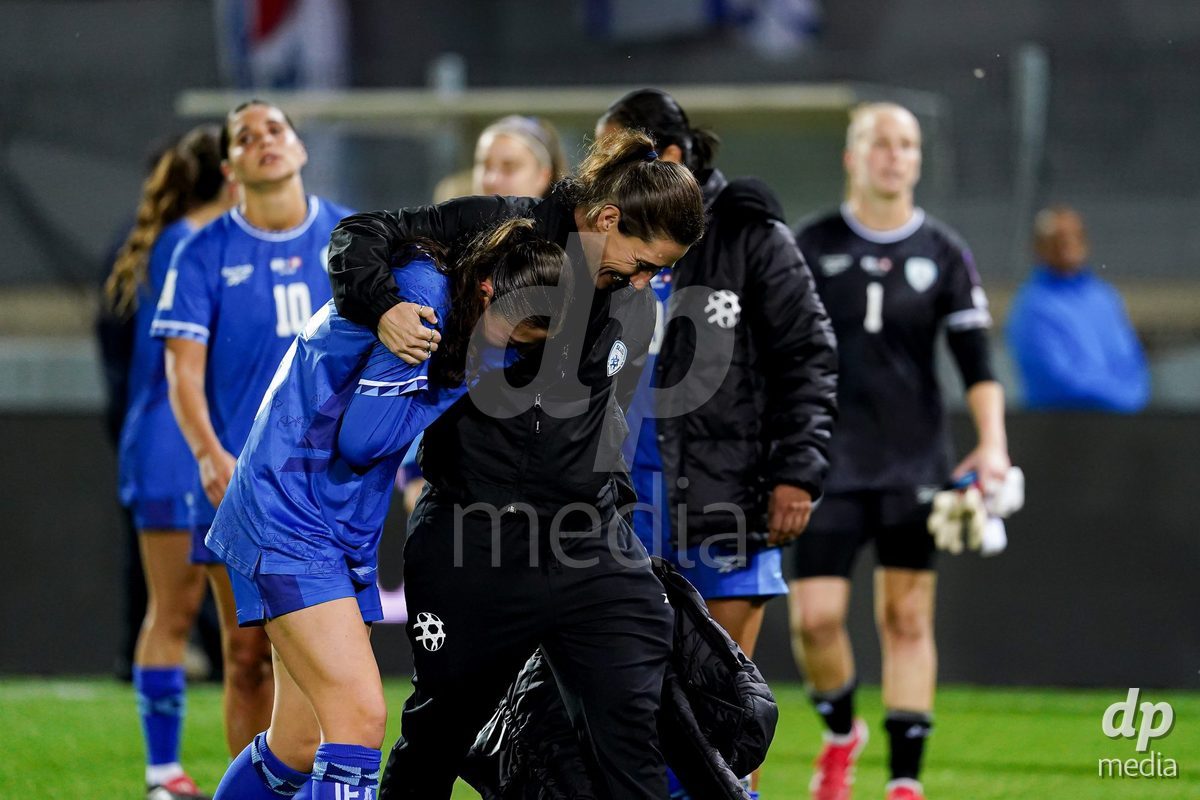 SION, SWITZERLAND - OCTOBER 13: Israel after the FIFA Women´s World Cup European Qualifiers match between Switzerland and Israel at Stade de Tourbillon on October 13, 2026 in Sion, Switzerland.