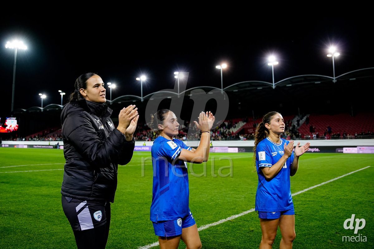 SION, SWITZERLAND - OCTOBER 13: Players of Israel after the FIFA Women´s World Cup European Qualifiers match between Switzerland and Israel at Stade de Tourbillon on October 13, 2026 in Sion, Switzerland.
