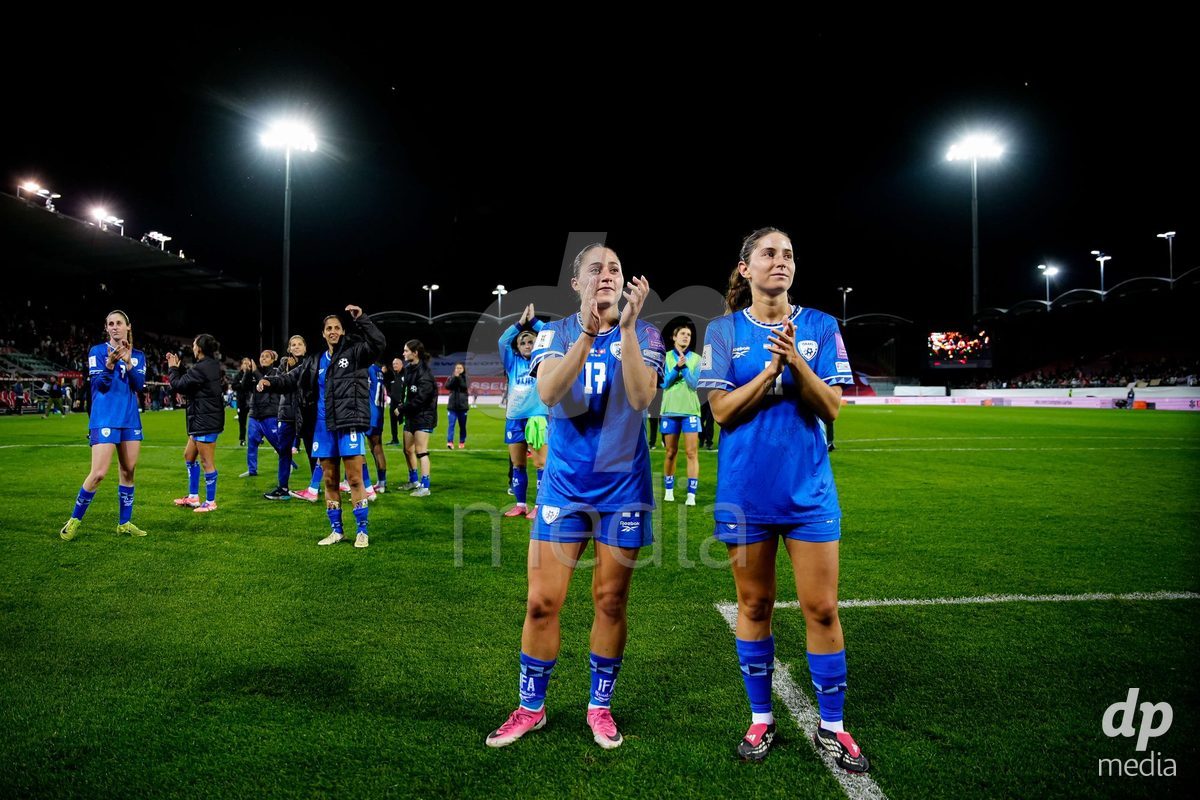 SION, SWITZERLAND - OCTOBER 13: Players of Israel after the FIFA Women´s World Cup European Qualifiers match between Switzerland and Israel at Stade de Tourbillon on October 13, 2026 in Sion, Switzerland.