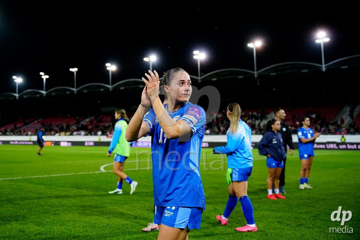 SION, SWITZERLAND - OCTOBER 13: Players of Israel after the FIFA Women´s World Cup European Qualifiers match between Switzerland and Israel at Stade de Tourbillon on October 13, 2026 in Sion, Switzerland.