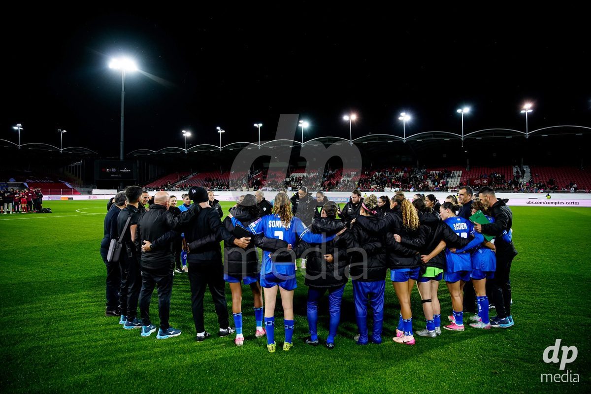 SION, SWITZERLAND - OCTOBER 13: Israel after the FIFA Women´s World Cup European Qualifiers match between Switzerland and Israel at Stade de Tourbillon on October 13, 2026 in Sion, Switzerland.