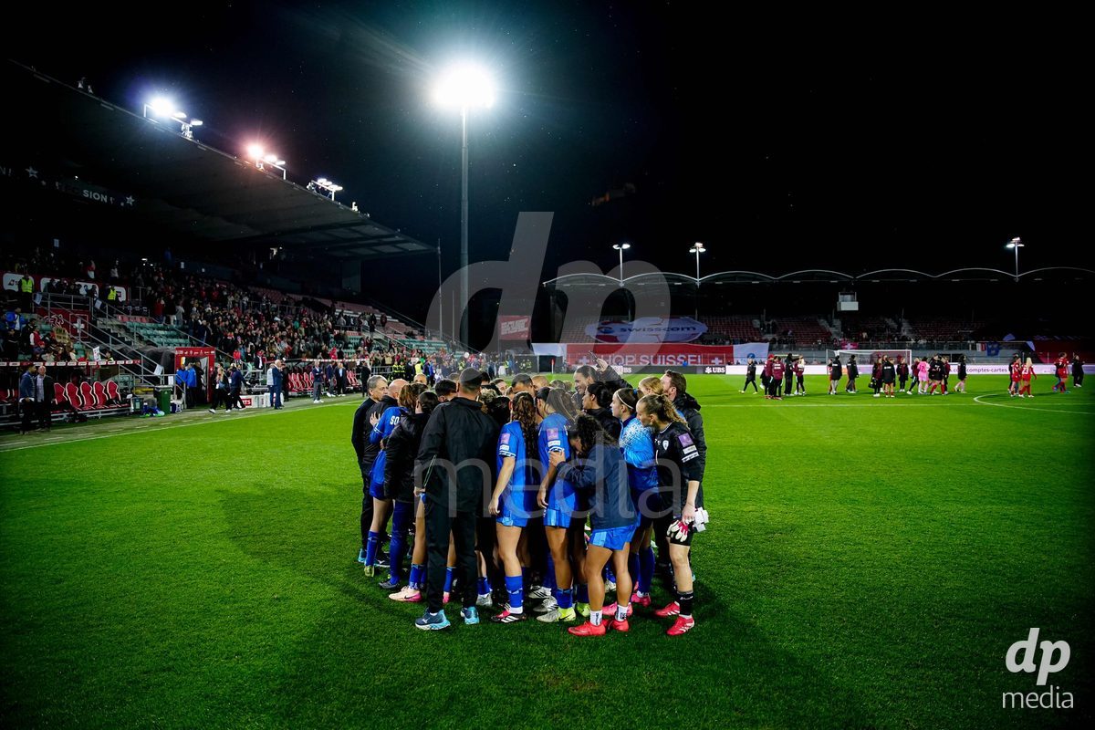SION, SWITZERLAND - OCTOBER 13: Israel after the FIFA Women´s World Cup European Qualifiers match between Switzerland and Israel at Stade de Tourbillon on October 13, 2026 in Sion, Switzerland.