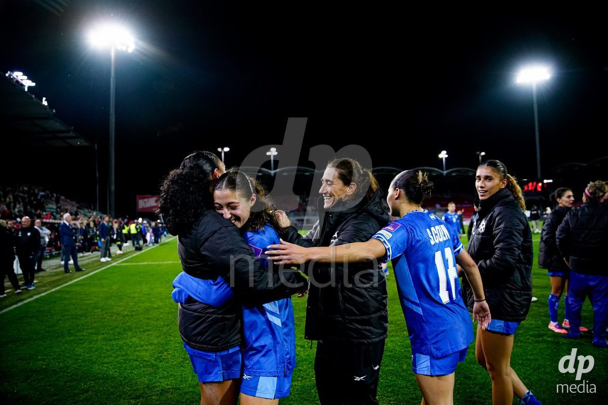 SION, SWITZERLAND - OCTOBER 13: Players of Israel after the FIFA Women´s World Cup European Qualifiers match between Switzerland and Israel at Stade de Tourbillon on October 13, 2026 in Sion, Switzerland.
