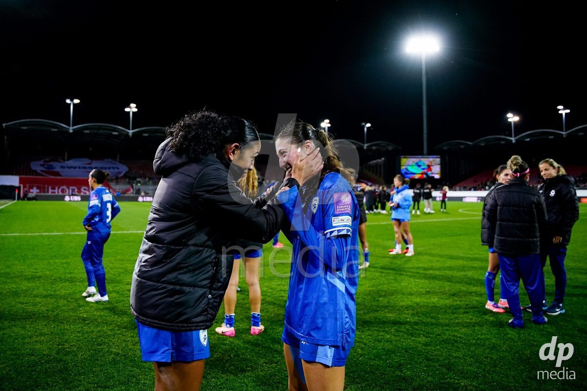 SION, SWITZERLAND - OCTOBER 13: Players of Israel after the FIFA Women´s World Cup European Qualifiers match between Switzerland and Israel at Stade de Tourbillon on October 13, 2026 in Sion, Switzerland.