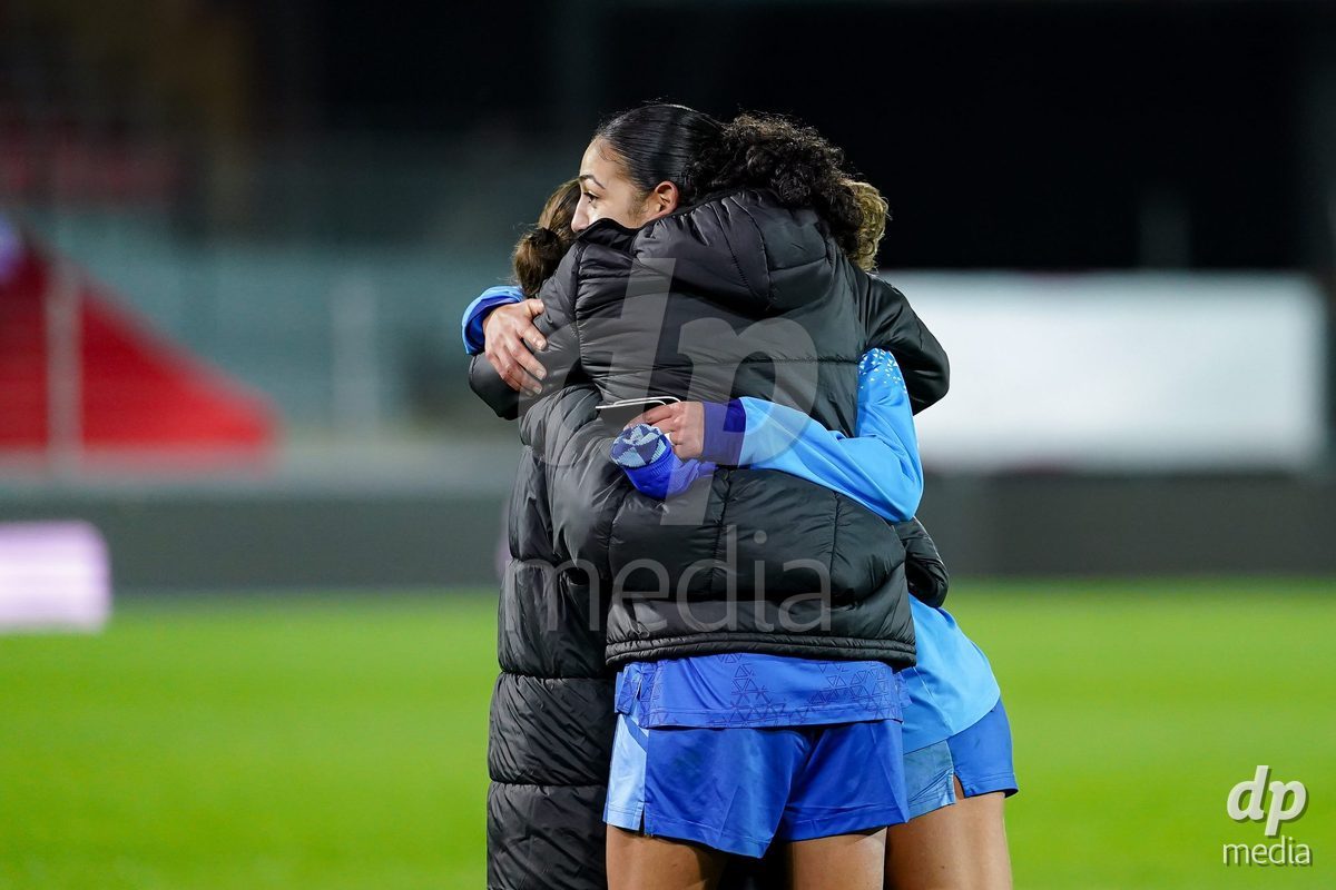 SION, SWITZERLAND - OCTOBER 13: Players of Israel after the FIFA Women´s World Cup European Qualifiers match between Switzerland and Israel at Stade de Tourbillon on October 13, 2026 in Sion, Switzerland.