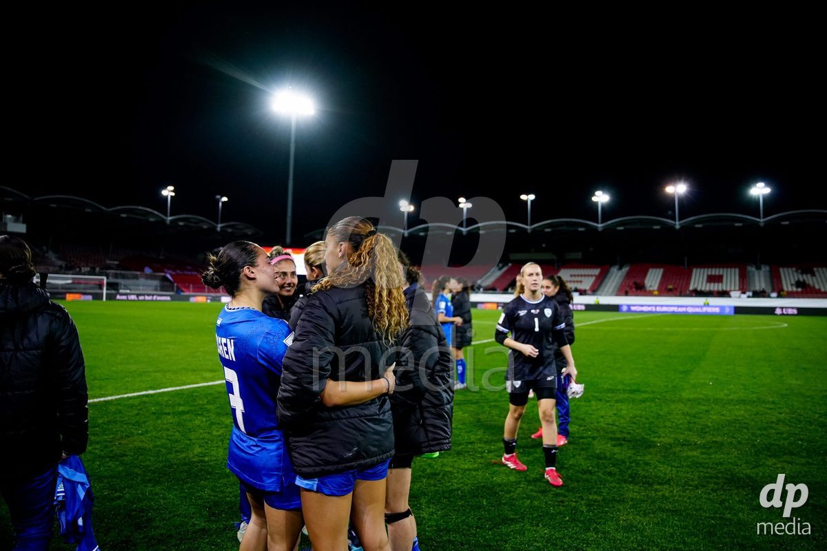 SION, SWITZERLAND - OCTOBER 13: Players of Israel after the FIFA Women´s World Cup European Qualifiers match between Switzerland and Israel at Stade de Tourbillon on October 13, 2026 in Sion, Switzerland.