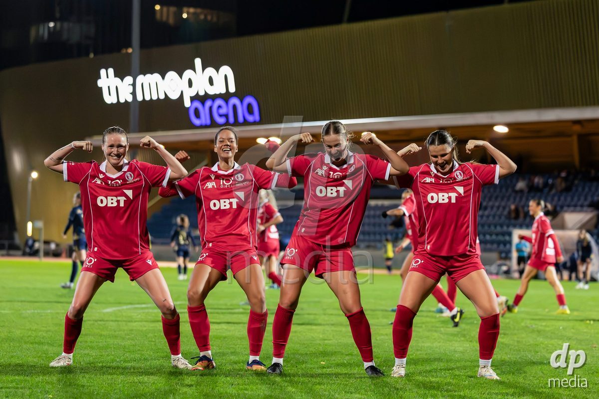 LUZERN, SWITZERLAND - OCTOBER 24: FC Rapperswil-Jona players during celebration second goal during the AXA Women's Cup match between FC Luzern and FC Rapperswil-Jona at Hubelmatt on October 24, 2026 in Luzern, Switzerland.