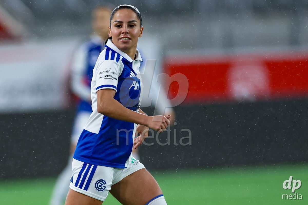 THUN, SWITZERLAND - OCTOBER 25: Qendresa Krasniqi of  GC Frauenfussball during the AXA Women's Cup match between FC Thun and GC Frauenfussball at Visana Stadion on October 25, 2026 in Thun, Switzerland.