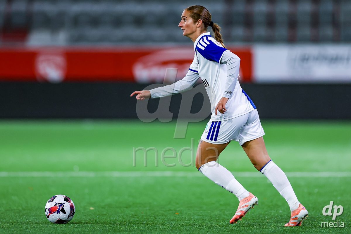 THUN, SWITZERLAND - OCTOBER 25: Morgane Nicoli of GC Frauenfussball during the AXA Women's Cup match between FC Thun and GC Frauenfussball at Visana Stadion on October 25, 2026 in Thun, Switzerland.