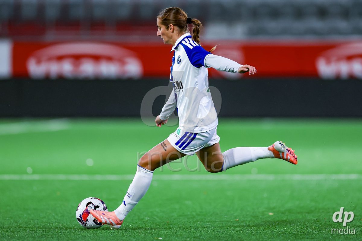 THUN, SWITZERLAND - OCTOBER 25: Morgane Nicoli of GC Frauenfussball during the AXA Women's Cup match between FC Thun and GC Frauenfussball at Visana Stadion on October 25, 2026 in Thun, Switzerland.