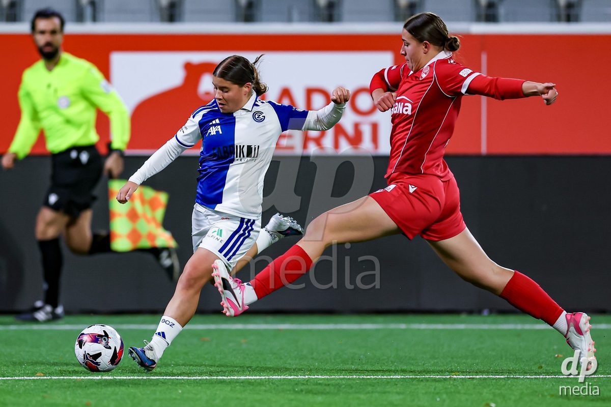 THUN, SWITZERLAND - OCTOBER 25: Michelle Storni of GC Frauenfussball during the AXA Women's Cup match between FC Thun and GC Frauenfussball at Visana Stadion on October 25, 2026 in Thun, Switzerland.