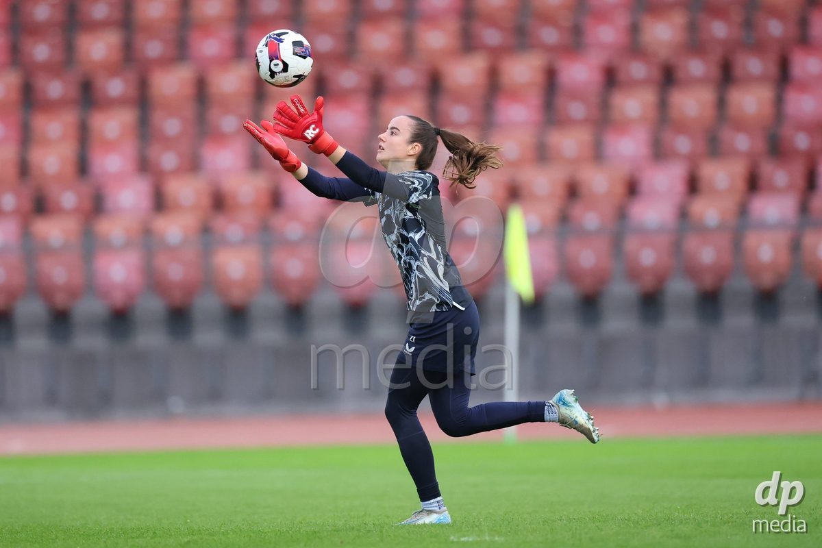 ZURICH, SWITZERLAND - OCTOBER 16: Riana Gmür (21, FC Zürich Frauen) during the AXA Women's Super League match between FC Zurich and FC St. Gallen 1879 at Letzigrund on October 16, 2026 in Zurich, Switzerland.