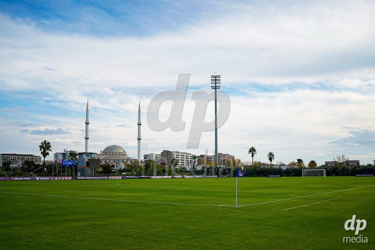 SIDE, TURKIYE - OCTOBER 28: General view of Emirhan Sport Complex prior to the International Friendly match between Denmark U16 and Saudi Arabia U16 at Emirhan Sport Complex on October 28, 2026 in Side, Turkiye.