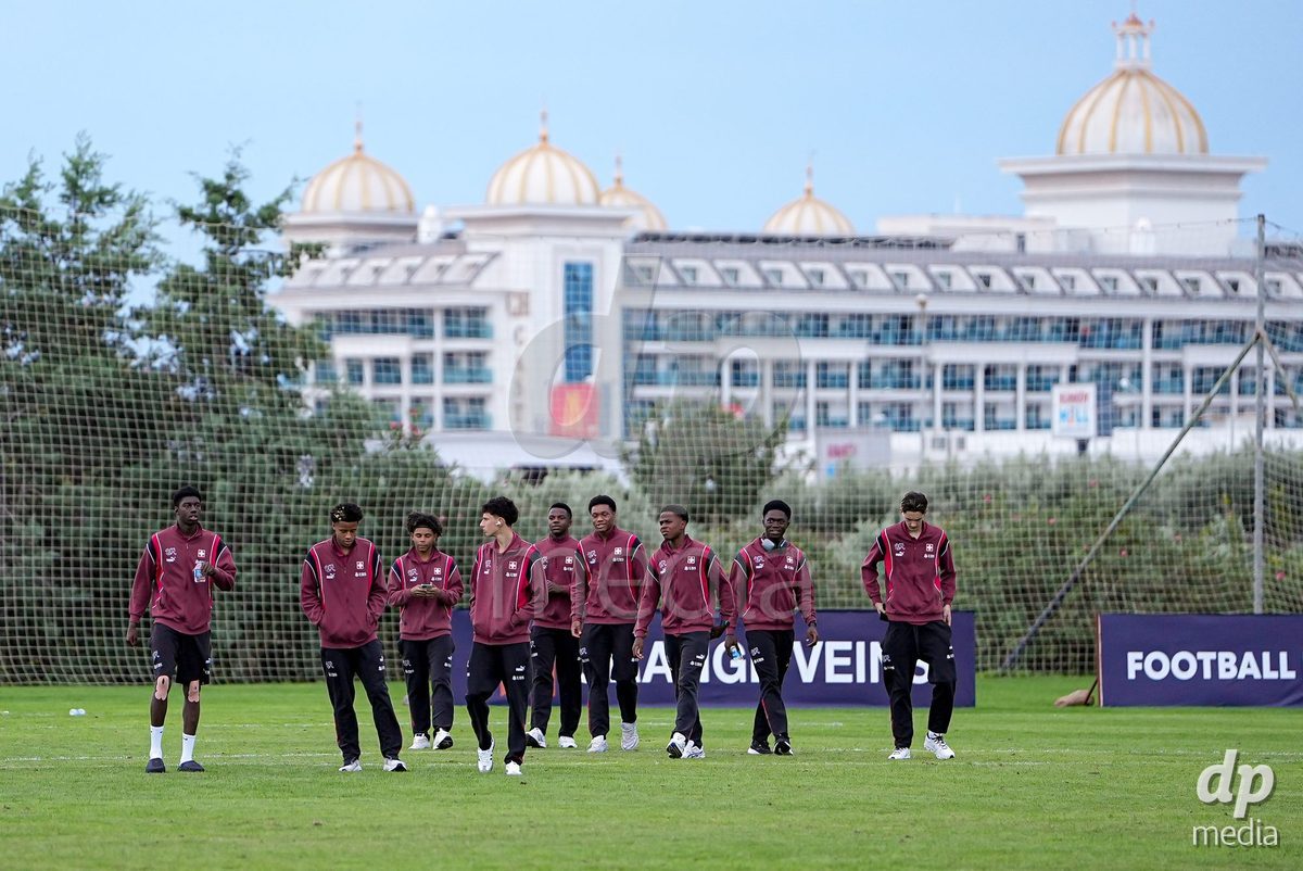 SIDE, TURKIYE - OCTOBER 28: Players of Switzerland arrival prior to the International Friendly match between Switzerland and Turkiye at Emirhan Sport Complex on October 28, 2026 in Side, Turkiye.